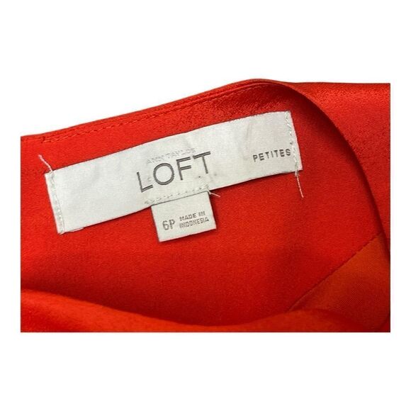 Loft Contrast Wool Burnt Orange Feminine Tweed Dress Sz 6P Office Classic EUC - Picture 2 of 7